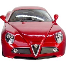 Alfa Romeo 8C Competizione 1:18 Welly Red Diecast Supercar With Box Toy Model