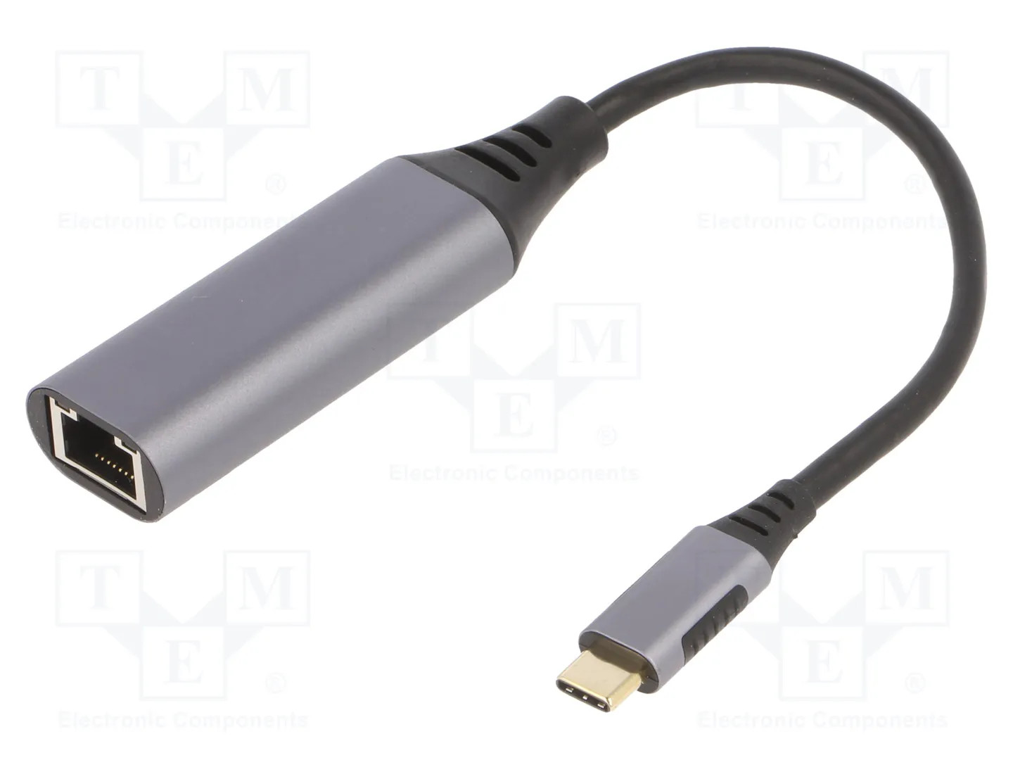 Gembird A-USB3C-LAN-01, USB 3.2 Gen 1 (3.1 Gen 1) Type-C, 10,100,1000 Mbit/s, IEEE 802.1Q, IEEE 802.1p, IEEE 802.3az, IEEE 802.3x, Schwarz, Grau, RJ-45, Metall - Bild 2