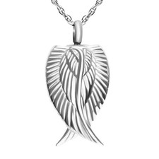 Angel Wing Cremation Necklace for Ashes Stainless Steel Urn Pendant Ashes Holder