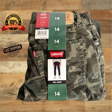 LEVIS Jeans Camo Pants Slim Fit Stretch Boy's Twill Jogger Green Camouflage