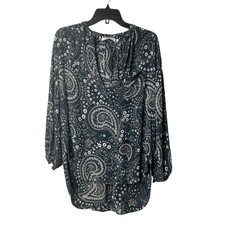 Faithfull The Brand Paisley Blouse Long Sleeve Tunic Top Bohemian Size Small