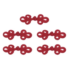 5 Pairs Chinese Knots Frog Buttons  Purplish red Sewing Buttons Fasteners