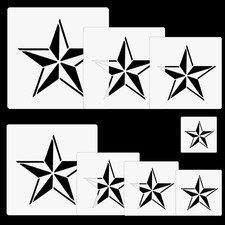 Large Star Stencil,8 Pcs Painting Stencils Reusable Different Sizes Simple Star
