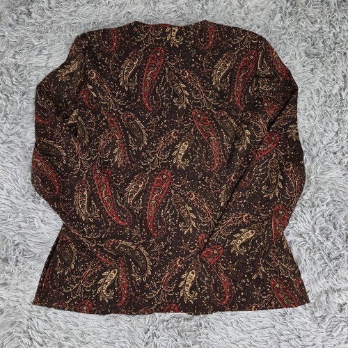 Vintage Leslie Fay Womens 14 Multicolor Paisley Long Sleeve Button Front Jacket - Picture 6 of 7
