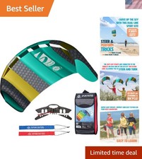 Symphony Beach III 1.3 Stunt Kite, Aqua, Dual Line Foil Sport Kite