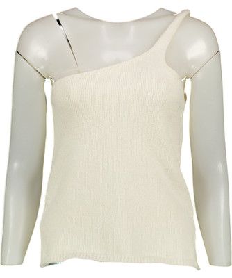almada label Cream Una One-Shoulder Top UK M