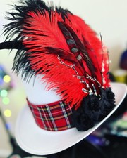 Tartan Steampunk cosplay hat for festival, parade, mardi gras or Halloween
