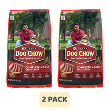 2 Pack Purina Dog Chow Complete Adult Beef Flavor Dry Dog Food, 44 lb Bag