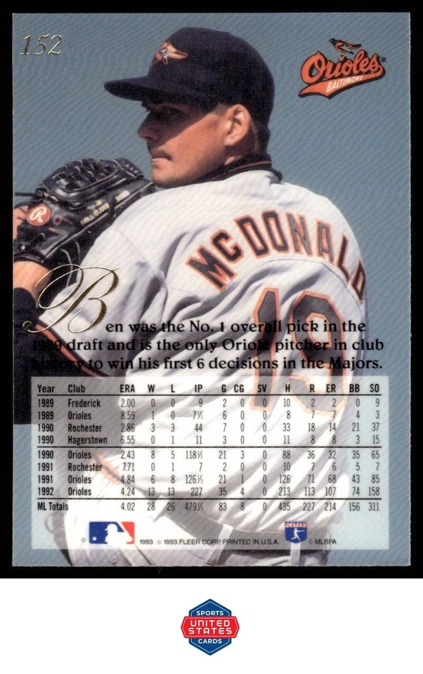 1993 Flair #152 Ben McDonald - Image 2 of 2
