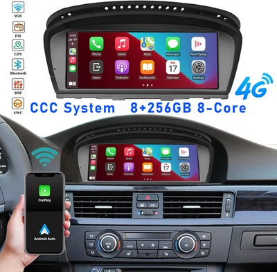ESSGOO 8+256GB Apple CarPlay Car Stereo GPS FM For BMW 3/5 Series E60 E61 E90 E91 CCC