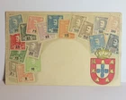Postcards representing stamps and coat of arms Portugal 1905