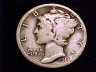 1917-D Mercury Dime, Very Good Grade