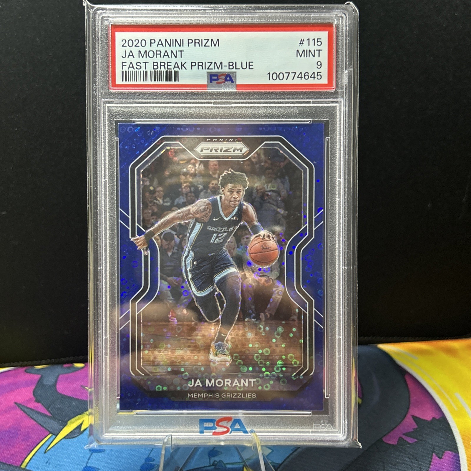 2020-21 Prizm Base Prizms Fast Break Blue SP /175 #115 Ja Morant PSA 9 BG6