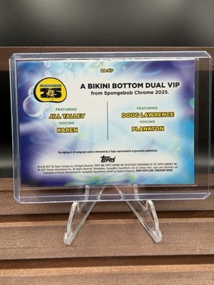 2025 Topps Chrome Spongebob Sapphire Plankton & Karen Dual Auto