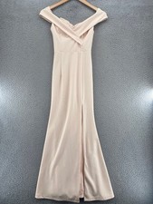 Lulus Dress Womens Extra Small Song Of Love Blush Pink Off Shoulder Maxi Stretch