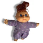 Cabbage Patch Kids Mattel Mini Doll 1995 Blue Eyes Brown  Hair 4” Vtg