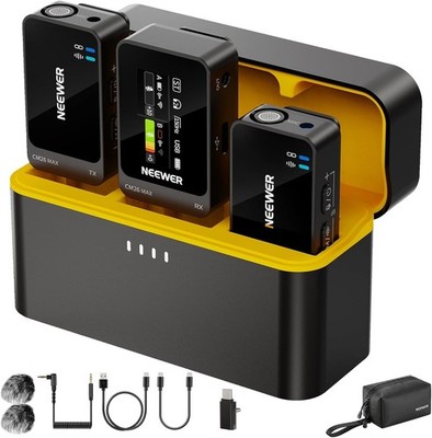 NEEWER CM26 MAX AI kabelloses Lav-Mikrofon kompatibel mit Telefon, Kamera, PC und mehr