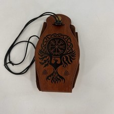 Renaissance Viking Leather Belt Pouch Coin Purse Medieval Phone Bag