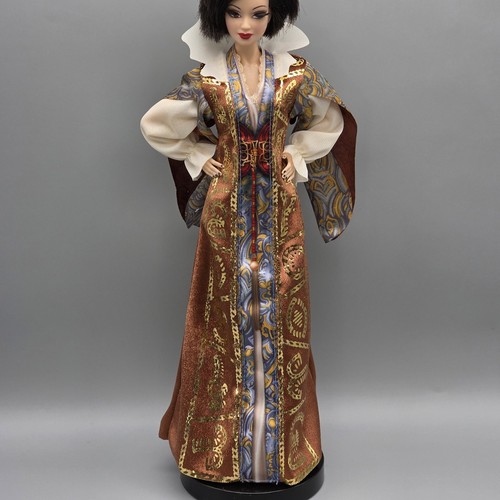 DRESS MADAME MORRIBLE BROWN GOLD LONG EVENING GOWN FASHION DOLL CLOTHES