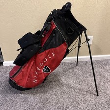 Nike Golf Stand Bag Red Black 6-Way Dual Izzo Strap Carry Pre-owned