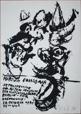 Hartwig Ebersbach Einladung Nationalgalerie Berlin Offsetdruck 1990