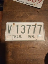 Vintage Wisconsin Trailer License Plate V13777 Collectable