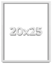 20x25 Shadow Box Frame White | 1 Inches Deep Real Wood Contemporary Shadowbox Di