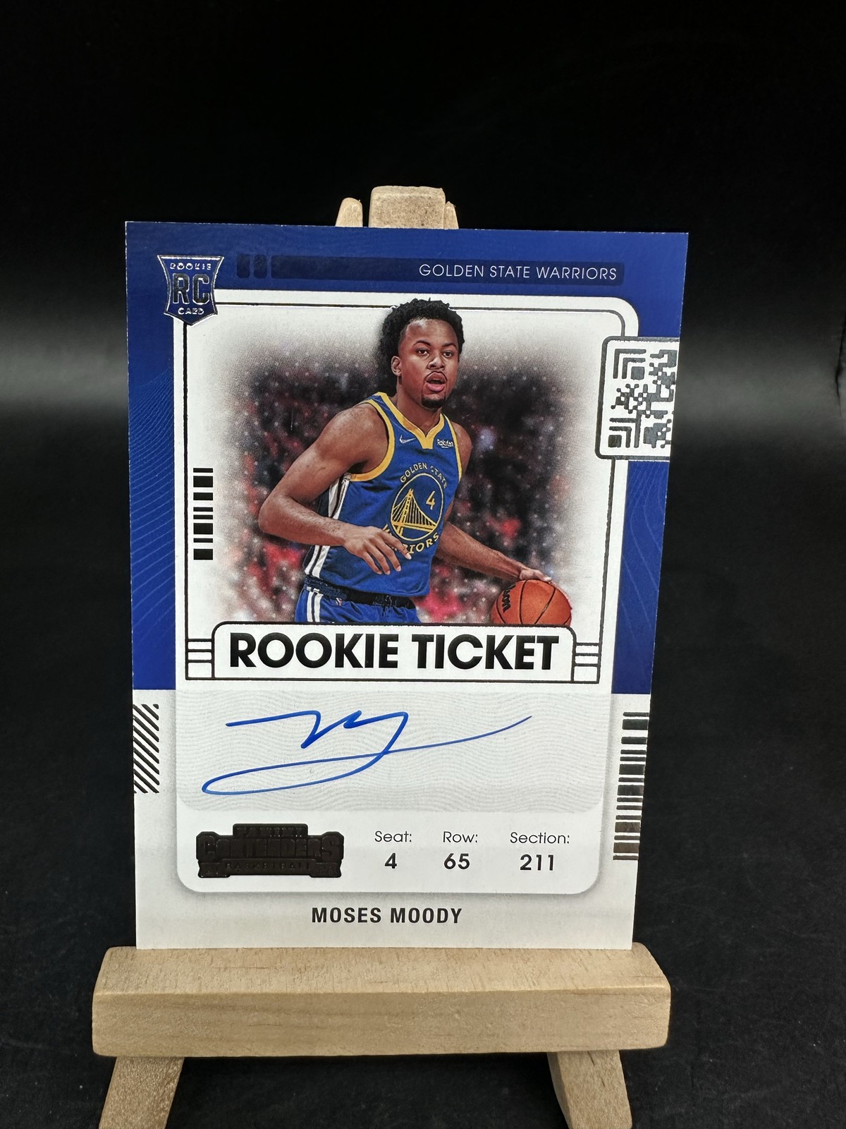 2021-22 Panini Contenders Moses Moody RC Ticket Auto #114