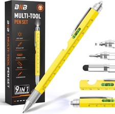 Compact 9-in-1 Multitool Pen with Batteries - Uniquely Personal Gift Idea