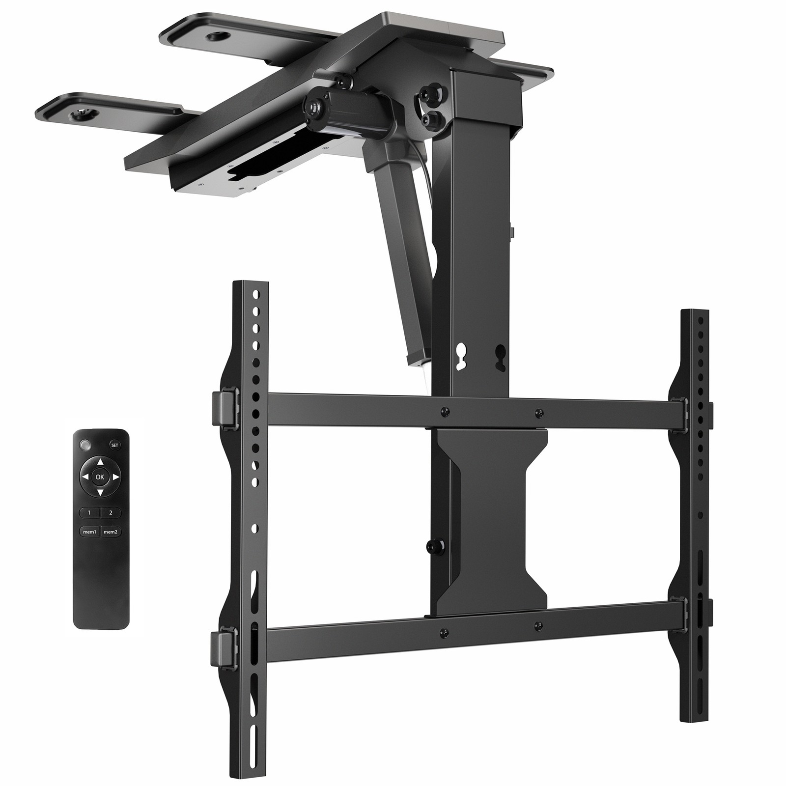 VIVO Black Electric Flip Down Ceiling TV Mount for 37 to 70 inch Screens