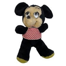 Vintage 70s Disney Minnie Mouse Plush Disneyland Plush 10 Korea Beanie Antique
