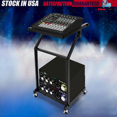 9U12U/16U Rack Mount Mixer Case Stand Studio Equipment Cart Stage Amp DJ Rolling