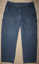 Duluth Trading Flex Fire Hose Cargo Pants Men's Size 36 x 32 Blue Relaxed Fit