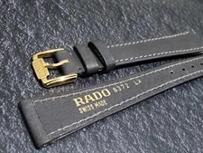 Rado Ladies 14m Gray Genuine Leather Watch Band Strap with Buckle signed 8372 LX