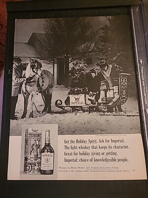 Hiram Walker Whiskey Lake Placid New York Print Ad 1966 10x13 