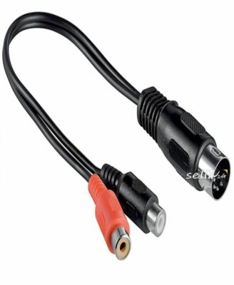 20cm DIN Y RCA Kabel Adapter 2x Cinch Chinch weiblich auf 5 poliger MIDI Stecker