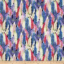 BTY Petal Party LUPINE Print 100 Cotton Quilt Craft Fabric by the YARD