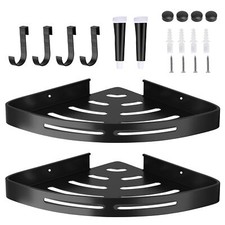 2 Pack Aluminum Shower Adhesive Caddy Shelf Rack Bathroom Bath Storage Organizer