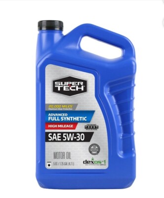 Super Tech Advanced High Mileage Full Synthetic SAE 5W-30 Motor Oil, 5 Quarts