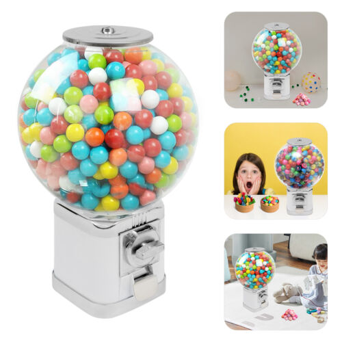Gumball Dispenser Machine Freestand Bubble Classic Gum Coin Bank Toy Kids W/Keys