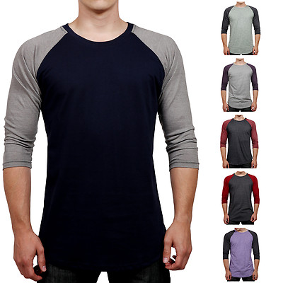 NE PEOPLE Mens Casual 4/5 Sleeve Baseball Tshirt Raglan Jersey Shirt Top[NEMT66]