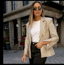 Lamarque Betty Grey Leather Blazer In Grey