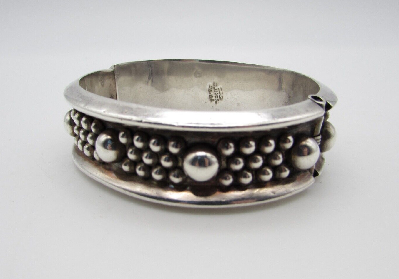 Vintage Mexico Sterling Silver 7.5" Bracelet BANG… - image 2