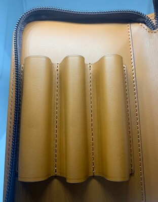 Near Mint] PILOT and SOMES Leather Round Zipper Pen Case for 3