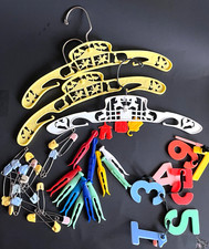 Vintage Children's Items Hangers Safety Pins Clothes Pin Numbers