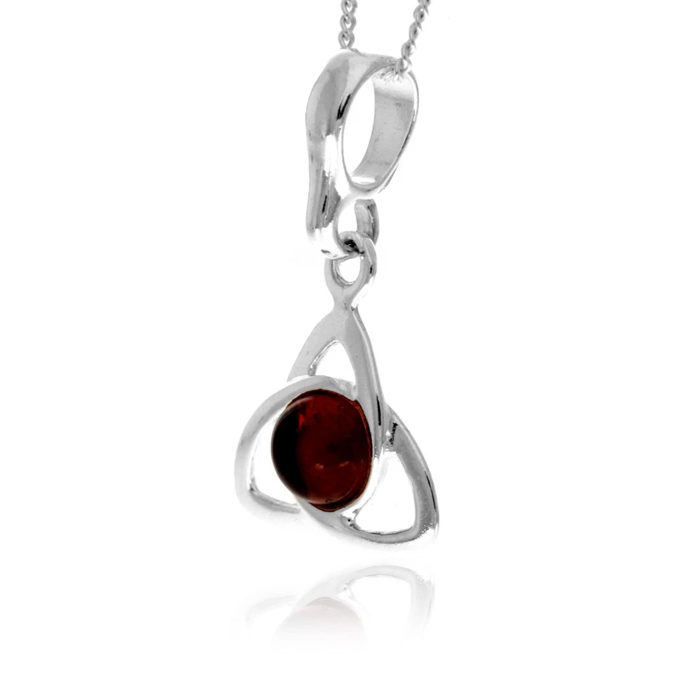 925 Argento Sterling E Genuine Ambra Baltica Piccolo Ciondolo - 764 - Immagine 2 di 4