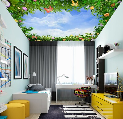 3D Flower Cloud ZHU956 Ceiling Wall Paper Wall Print Decal Wall Deco Zoe