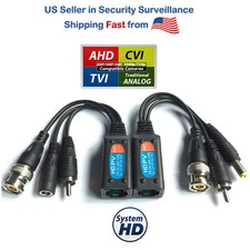 HD 8 MP Cat5 Cat6 to BNC Video Power Audio Video Balun Passive Data Transmitter