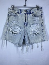 American Eagle Mom Shorts Womens Size 0 Blue Light Wash Denim Pockets Distressed