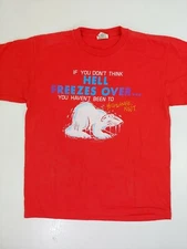 Yellowknife T-shirt NWT Hell Freezes Over Polar Bear VTG single stitch tourist